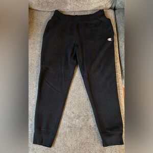 Champion Reverse Weave Black Sweatpants Men's Large Black Stretch Joggers